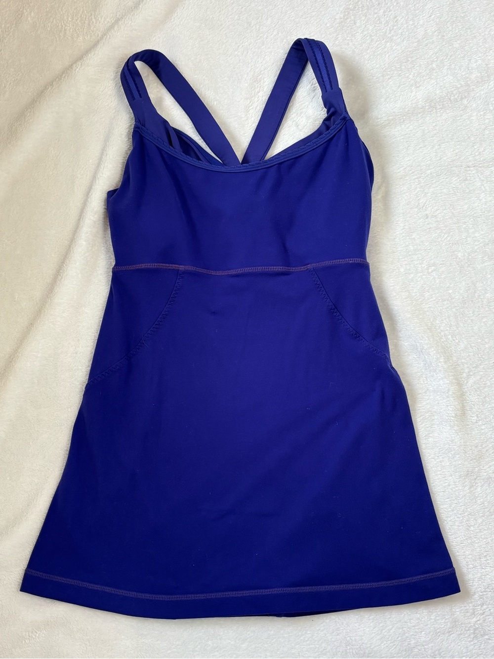 Lululemon Cross My Heart Tank Pigment Blue Built in Bra Size 4